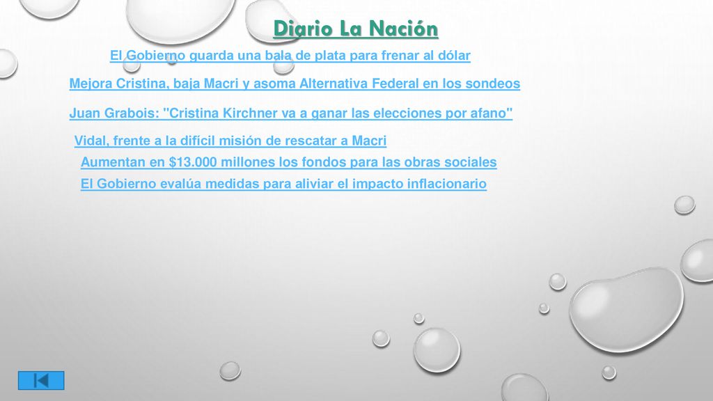 Diario La Nación El Gobierno guarda una bala de plata para frenar al dólar. Mejora Cristina, baja Macri y asoma Alternativa Federal en los sondeos.