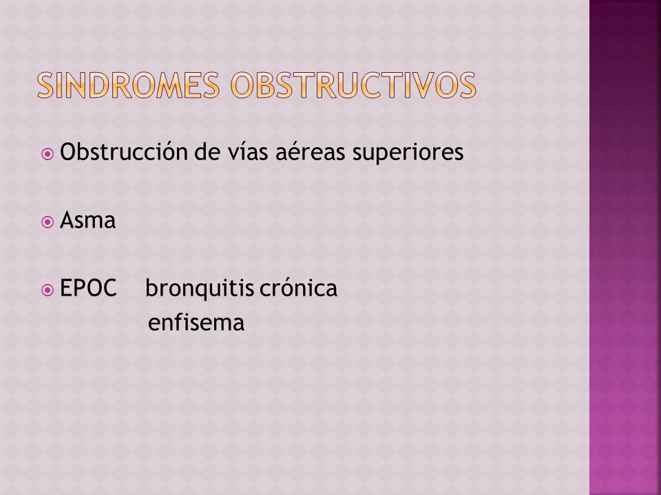Sindromes obstructivos
