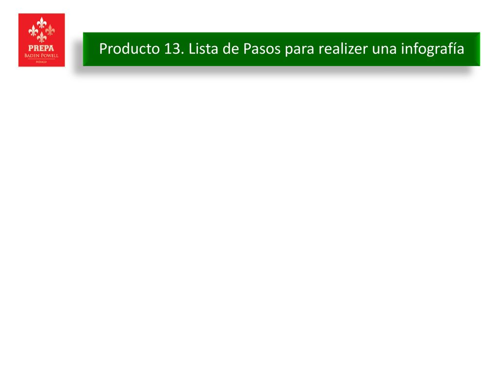 Producto 13. Lista de Pasos para realizer una infografía