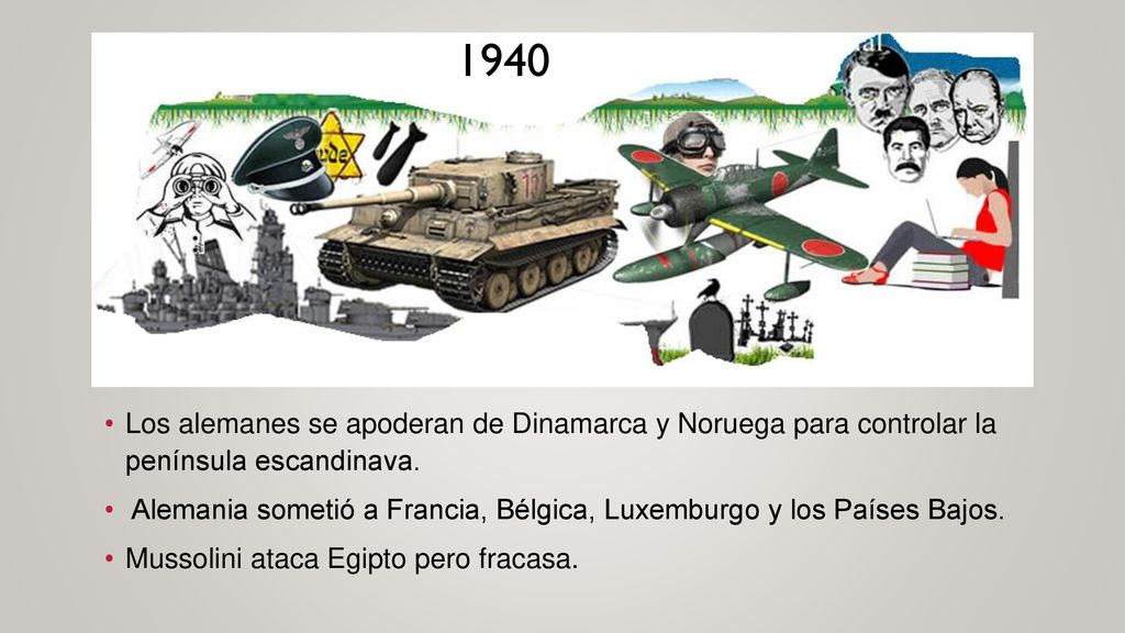 1940 Los alemanes se apoderan de Dinamarca y Noruega para controlar la península escandinava.
