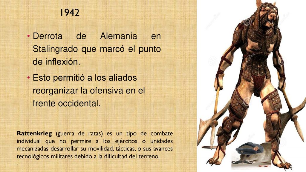 1942 Derrota de Alemania en Stalingrado que marcó el punto de inflexión.