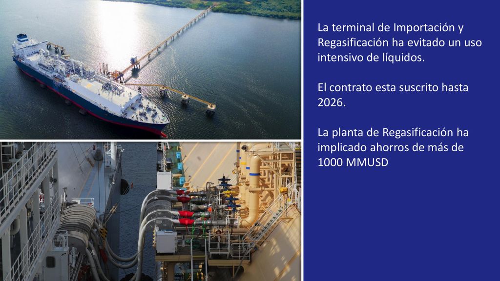 La terminal de Importación y Regasificación ha evitado un uso intensivo de líquidos.