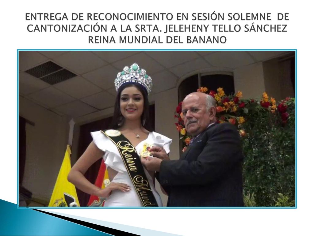 ENTREGA DE RECONOCIMIENTO EN SESIÓN SOLEMNE DE CANTONIZACIÓN A LA SRTA