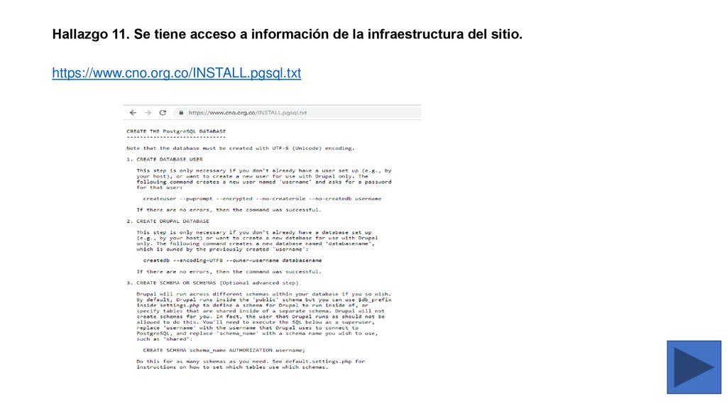 Hallazgo 11. Se tiene acceso a información de la infraestructura del sitio.