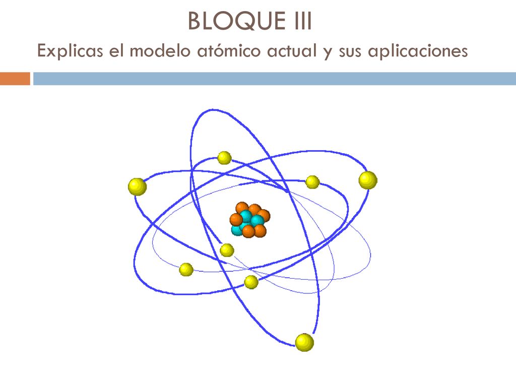 BLOQUE III Explicas el modelo atómico actual y sus aplicaciones
