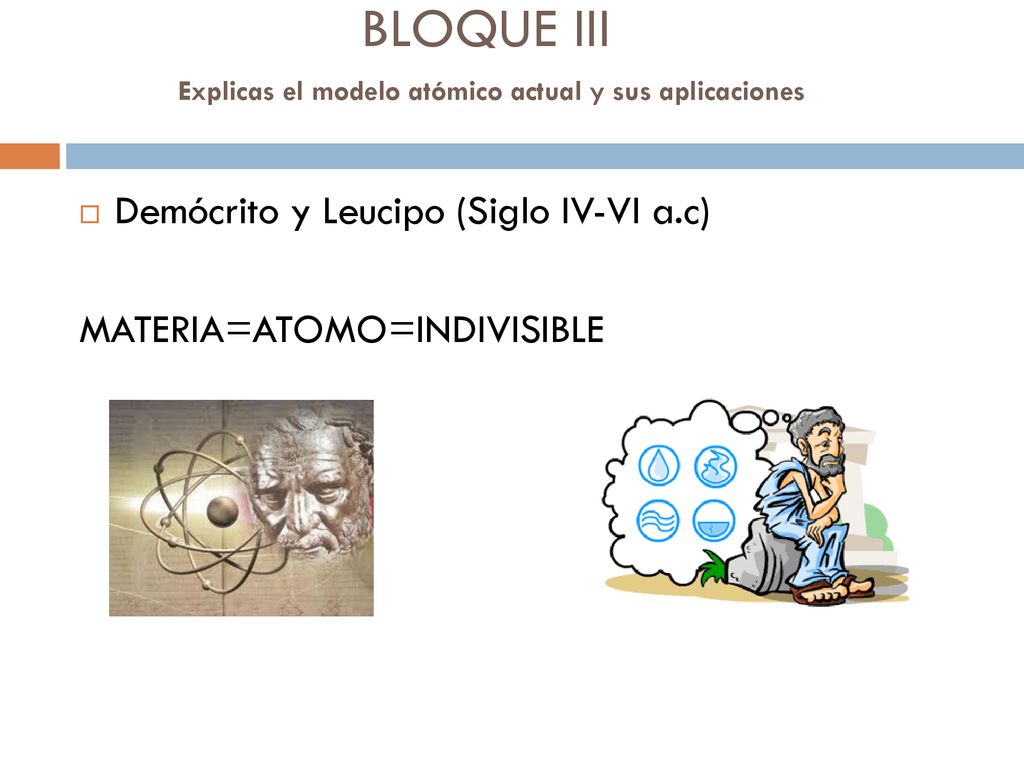 BLOQUE III Explicas el modelo atómico actual y sus aplicaciones