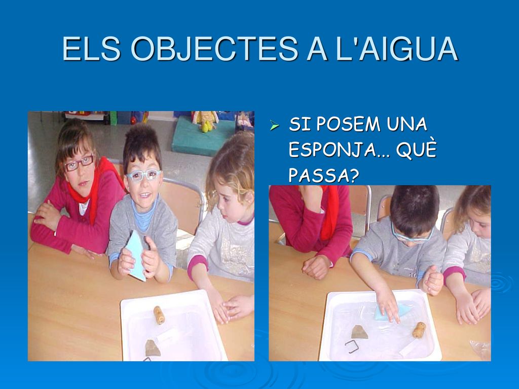 ELS OBJECTES A L AIGUA SI POSEM UNA ESPONJA... QUÈ PASSA