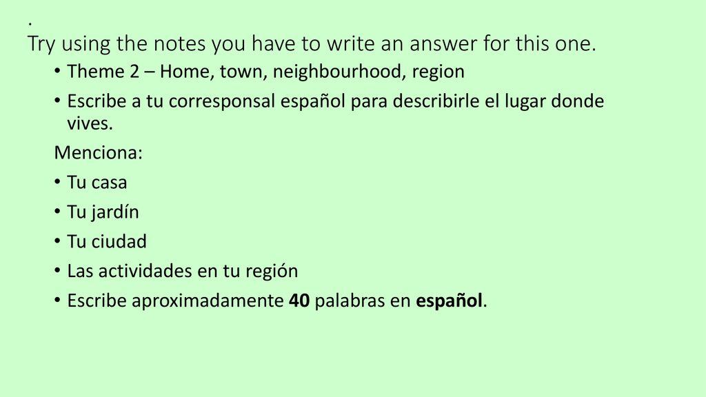 . Try using the notes you have to write an answer for this one.