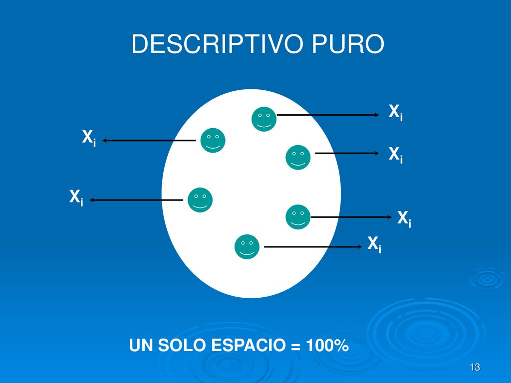 DESCRIPTIVO PURO Xi Xi Xi Xi Xi Xi UN SOLO ESPACIO = 100%