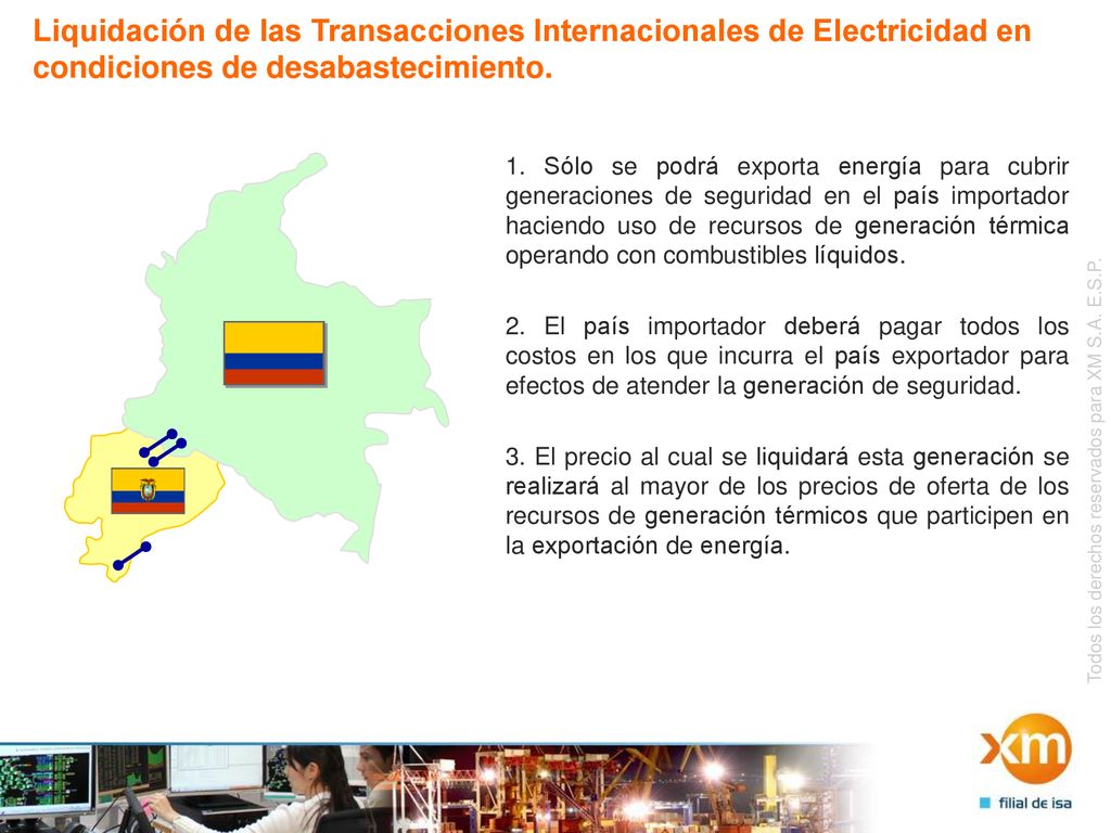Liquidación de las Transacciones Internacionales de Electricidad en condiciones de desabastecimiento.