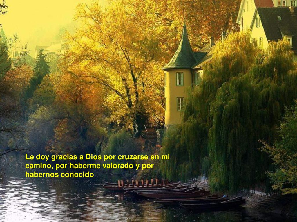 Le doy gracias a Dios por cruzarse en mi camino, por haberme valorado y por habernos conocido
