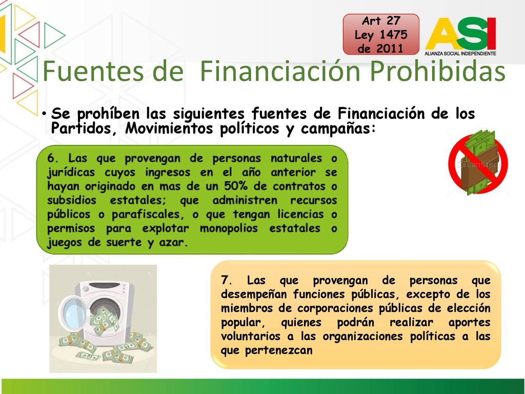 Fuentes de Financiación Prohibidas