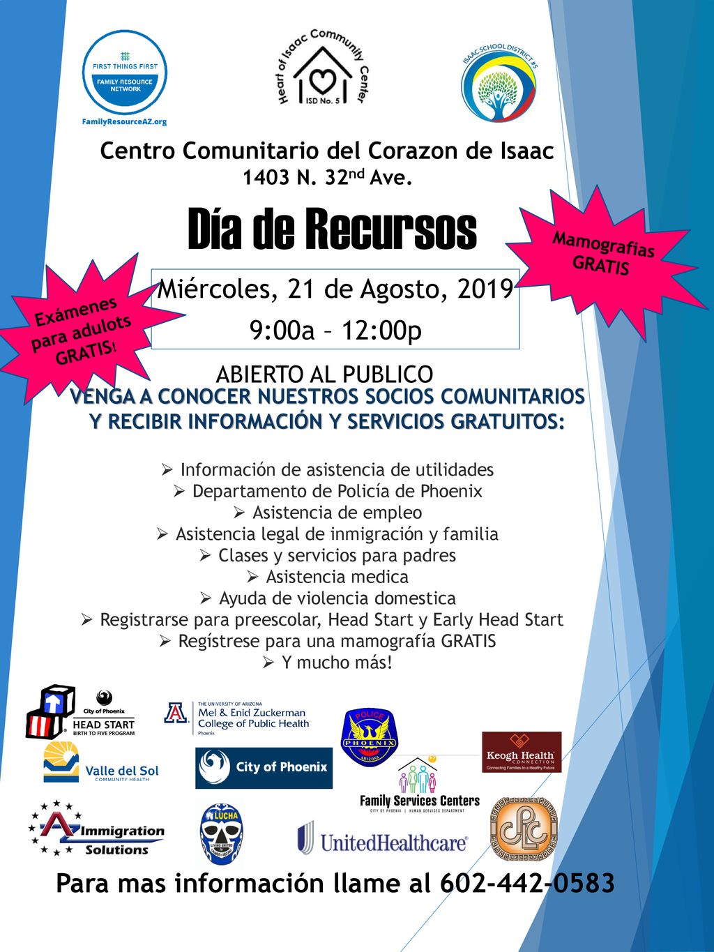 Día de Recursos Miércoles, 21 de Agosto, :00a – 12:00p