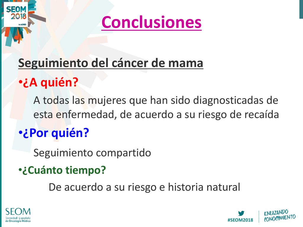 Conclusiones Seguimiento del cáncer de mama ¿A quién ¿Por quién