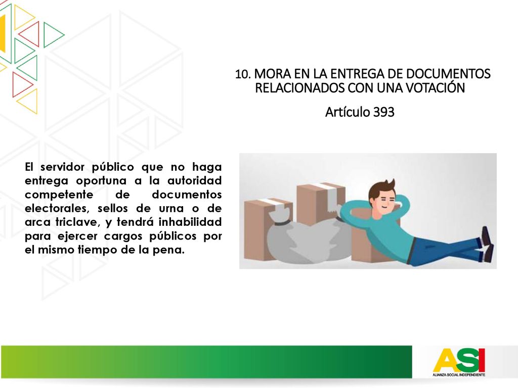 10. MORA EN LA ENTREGA DE DOCUMENTOS RELACIONADOS CON UNA VOTACIÓN