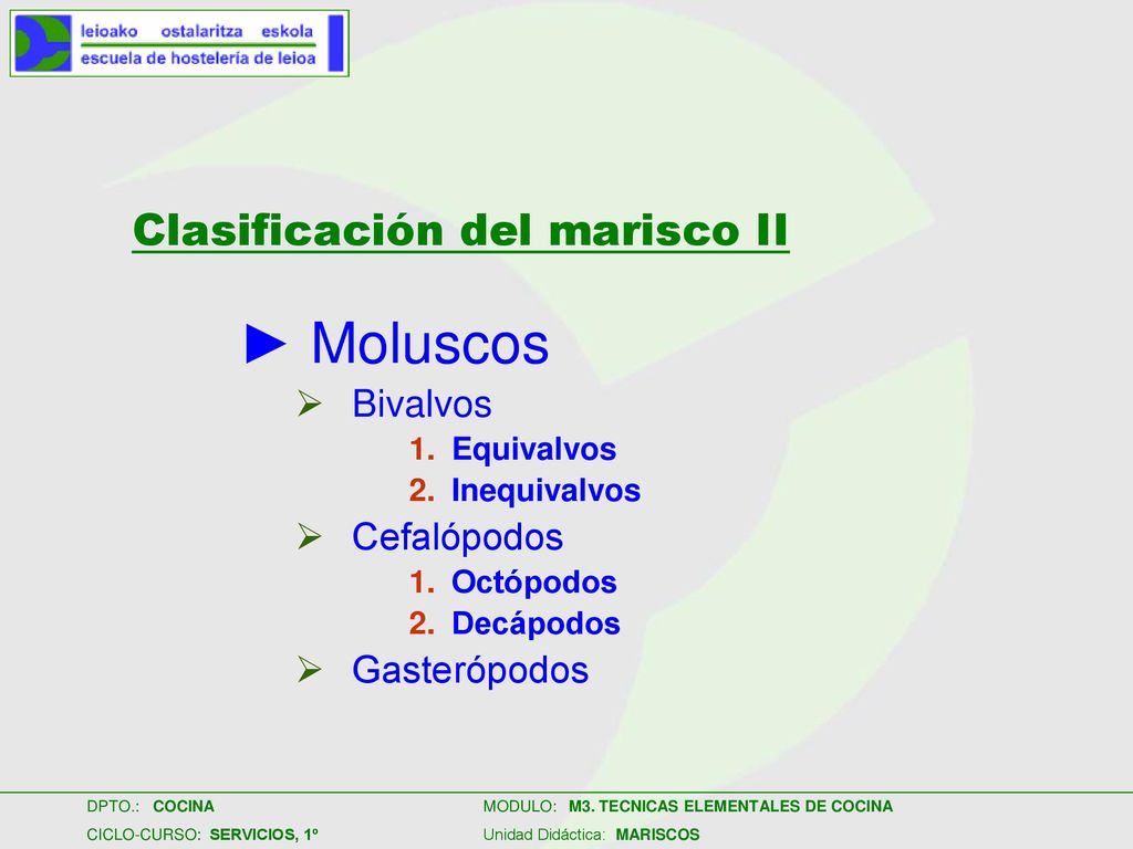 LOS MARISCOS Definición: - ppt descargar