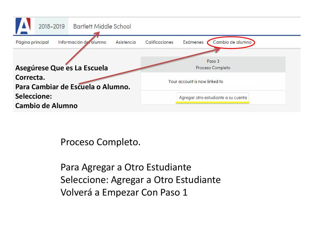 Para Agregar a Otro Estudiante Seleccione: Agregar a Otro Estudiante