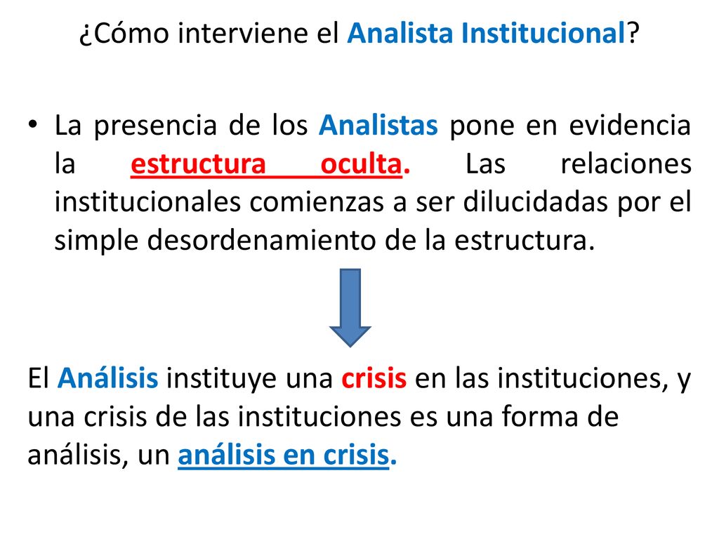 ¿Cómo interviene el Analista Institucional