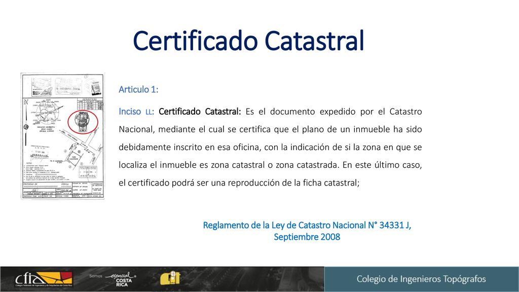 Reglamento de la Ley de Catastro Nacional N° J, Septiembre 2008