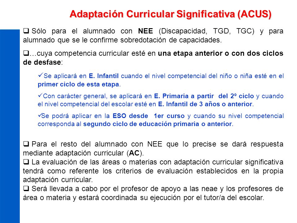 Adaptación Curricular Significativa (ACUS)