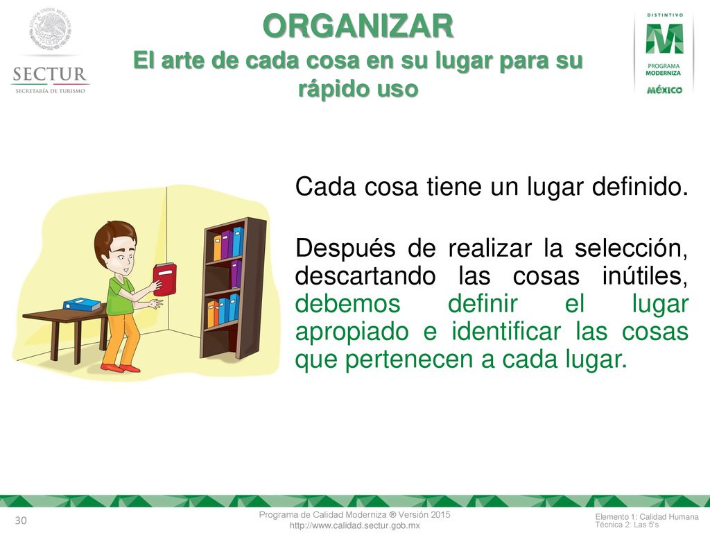 ORGANIZAR El arte de cada cosa en su lugar para su rápido uso