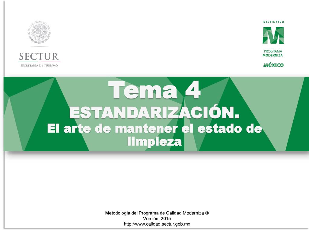 Tema 4 ESTANDARIZACIÓN. El arte de mantener el estado de limpieza
