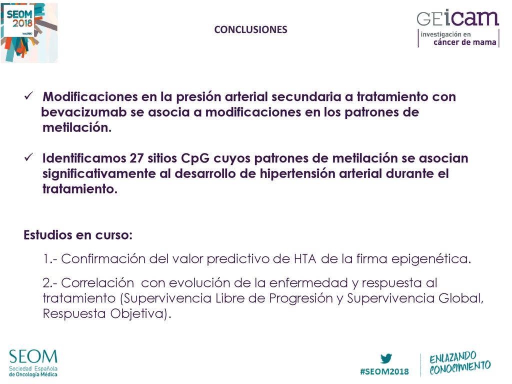conclusiones Modificaciones en la presión arterial secundaria a tratamiento con.