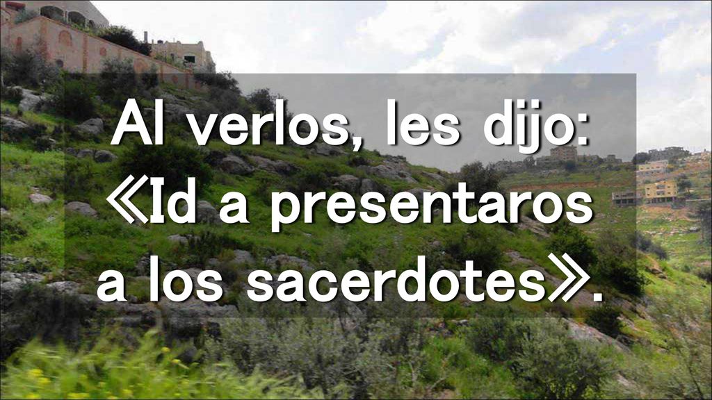Al verlos, les dijo: «Id a presentaros a los sacerdotes».