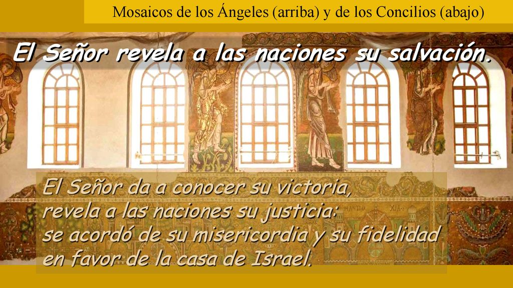 Mosaicos de los Ángeles (arriba) y de los Concilios (abajo)