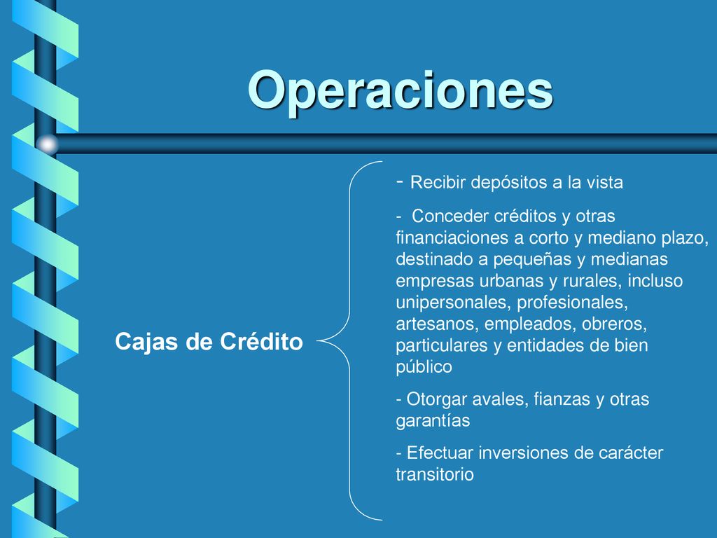 Operaciones - Recibir depósitos a la vista Cajas de Crédito