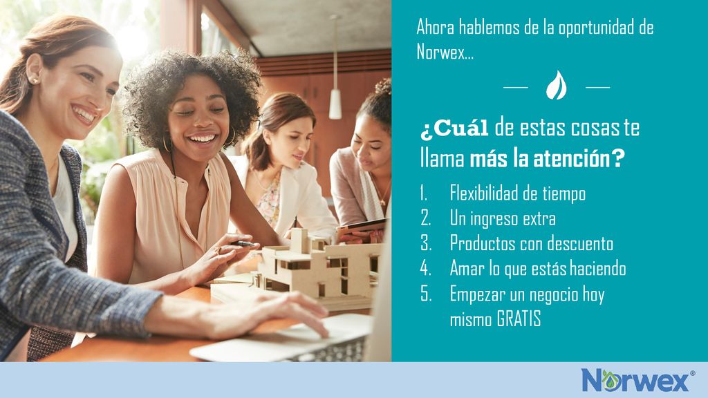 Ahora hablemos de la oportunidad de Norwex…