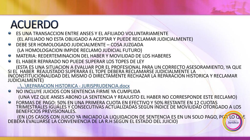 ACUERDO ES UNA TRANSACCION ENTRE ANSES Y EL AFILIADO VOLUNTARIAMENTE