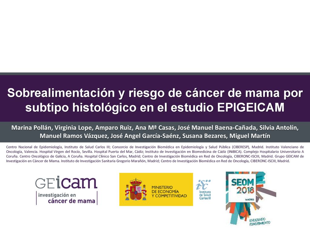 Sobrealimentación y riesgo de cáncer de mama por subtipo histológico en el estudio EPIGEICAM
