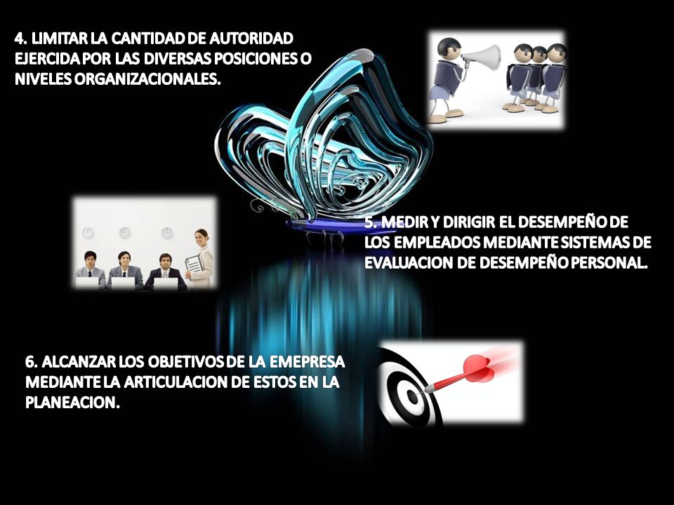 4. LIMITAR LA CANTIDAD DE AUTORIDAD EJERCIDA POR LAS DIVERSAS POSICIONES O NIVELES ORGANIZACIONALES.