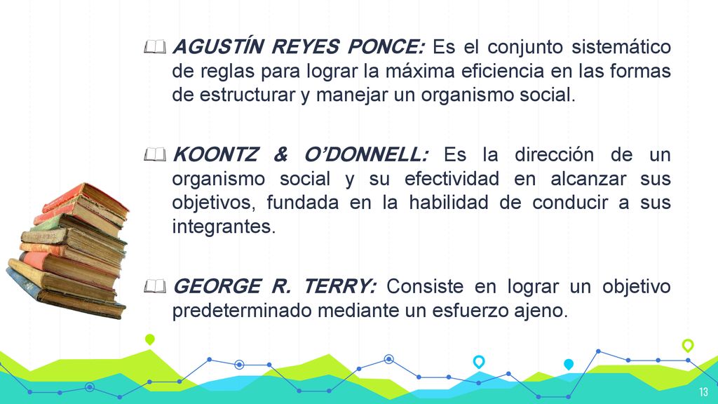 AGUSTÍN REYES PONCE: Es el conjunto sistemático de reglas para lograr la máxima eficiencia en las formas de estructurar y manejar un organismo social.