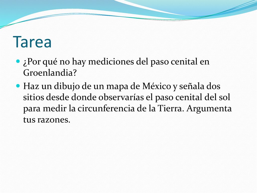 Tarea ¿Por qué no hay mediciones del paso cenital en Groenlandia