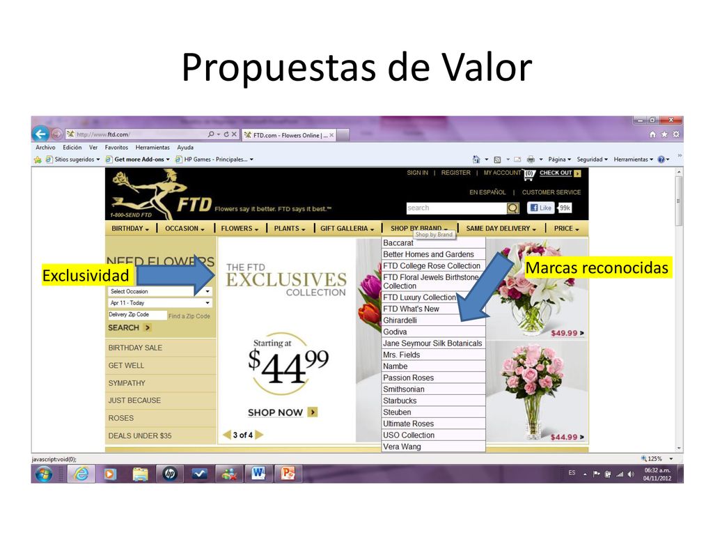Propuestas de Valor Marcas reconocidas Exclusividad
