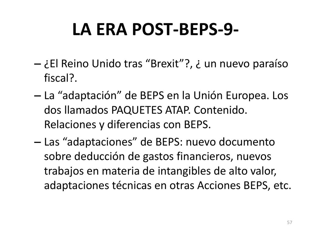 LA ERA POST-BEPS-9- ¿El Reino Unido tras Brexit , ¿ un nuevo paraíso fiscal .