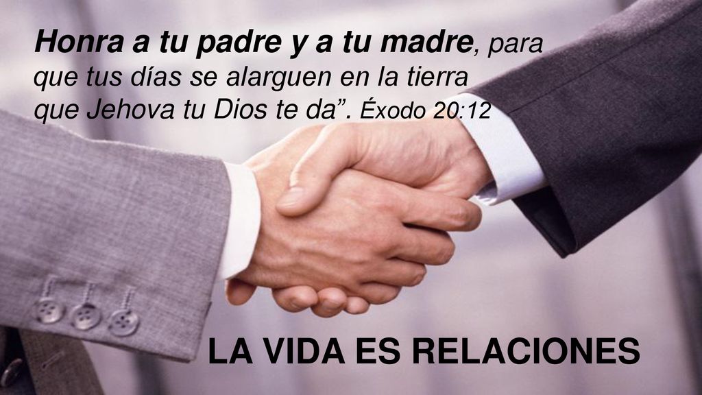 Honra a tu padre y a tu madre, para que tus días se alarguen en la tierra