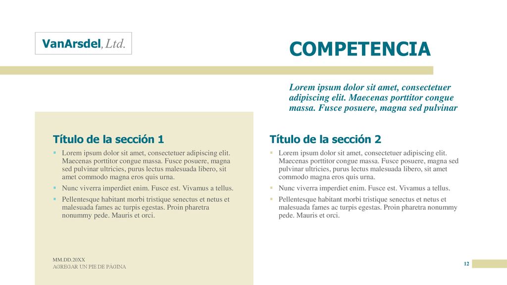 COMPETENCIA Título de la sección 1 Título de la sección 2