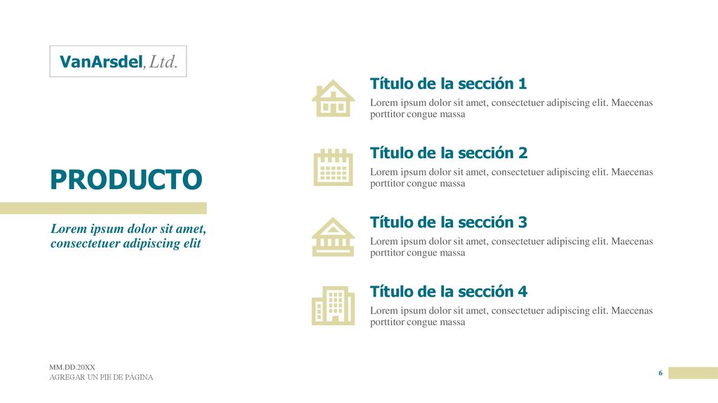 PRODUCTO Título de la sección 1 Título de la sección 2