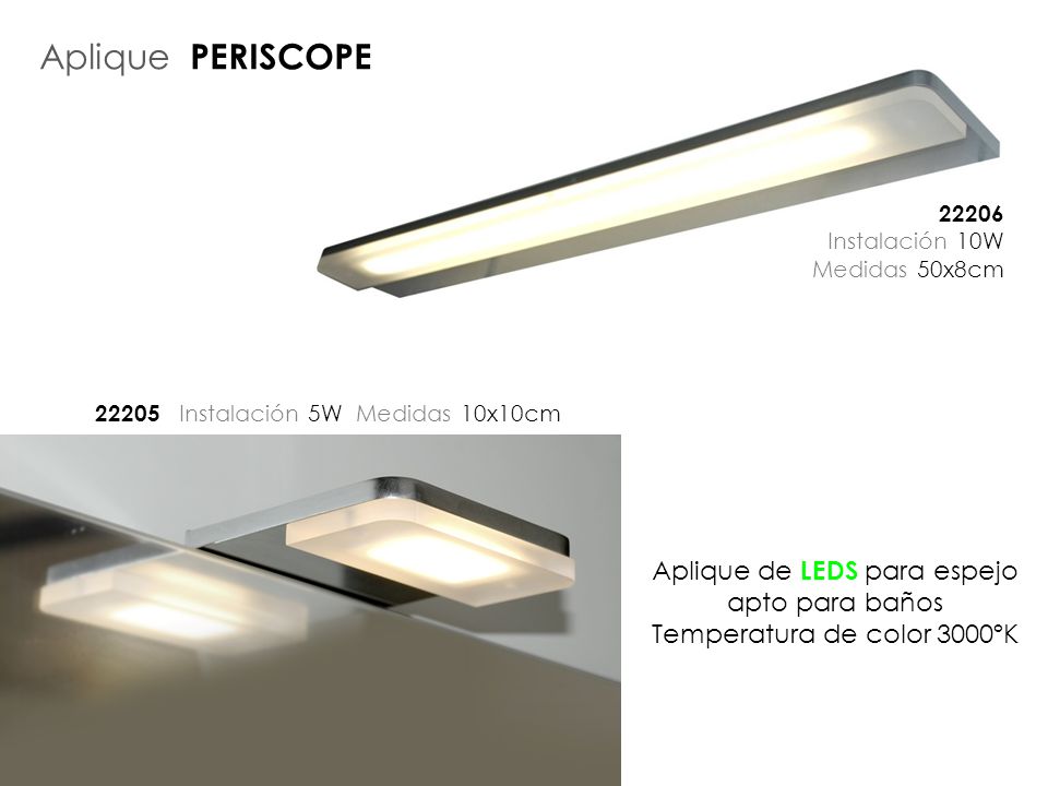 Aplique PERISCOPE Aplique de LEDS para espejo apto para baños