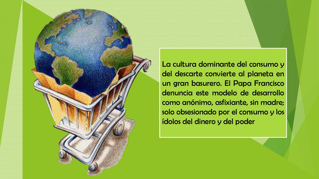 La cultura dominante del consumo y del descarte convierte al planeta en un gran basurero.