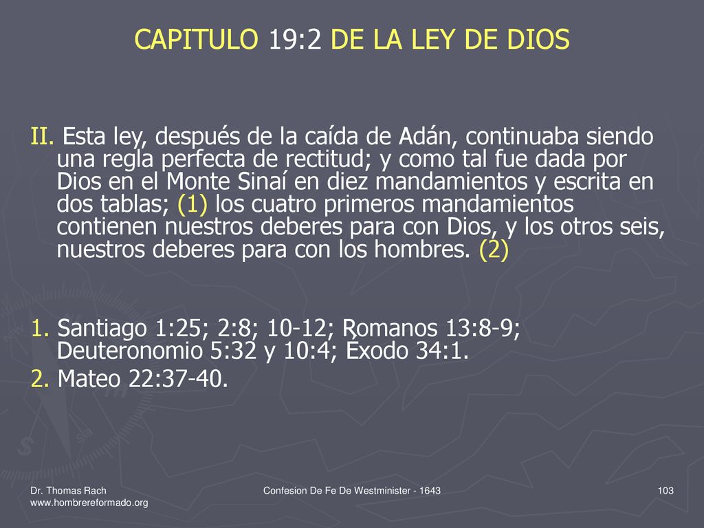CAPITULO 19:2 DE LA LEY DE DIOS