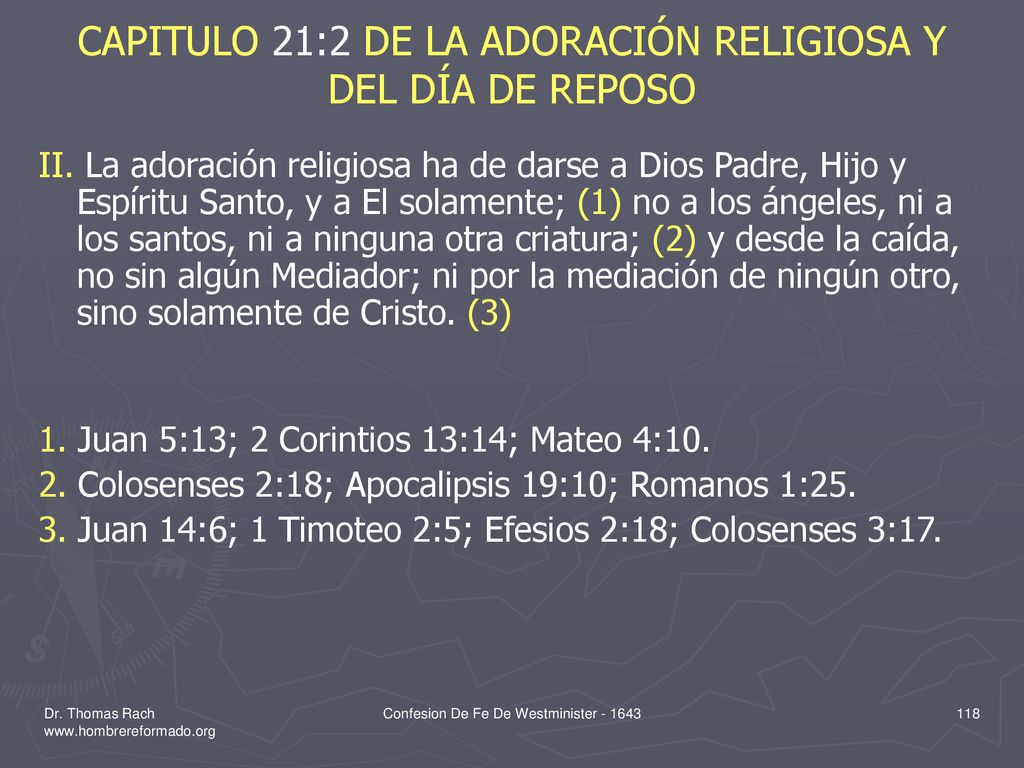 CAPITULO 21:2 DE LA ADORACIÓN RELIGIOSA Y DEL DÍA DE REPOSO