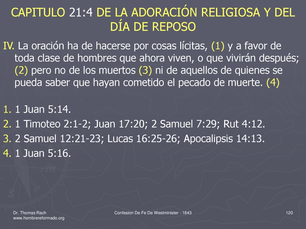 CAPITULO 21:4 DE LA ADORACIÓN RELIGIOSA Y DEL DÍA DE REPOSO