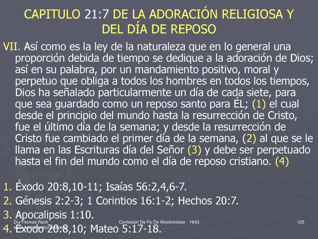 CAPITULO 21:7 DE LA ADORACIÓN RELIGIOSA Y DEL DÍA DE REPOSO