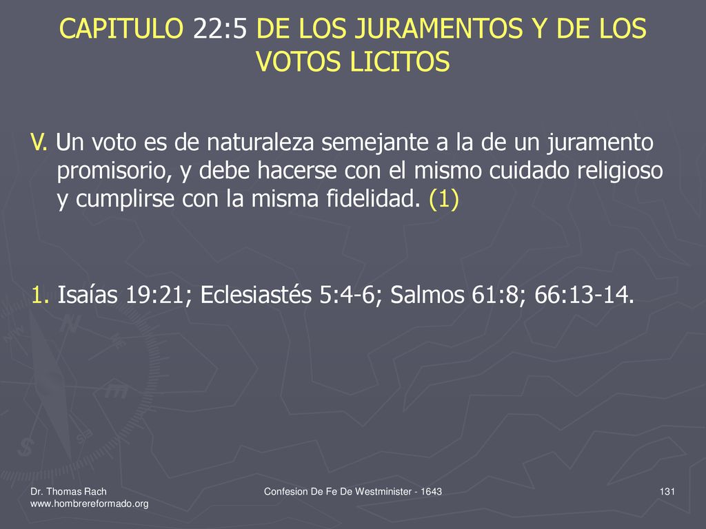 CAPITULO 22:5 DE LOS JURAMENTOS Y DE LOS VOTOS LICITOS