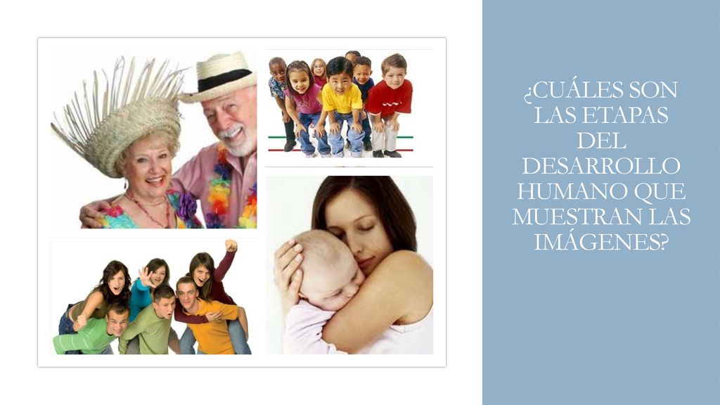 ¿Cuáles son las Etapas del desarrollo humano que muestran las imágenes