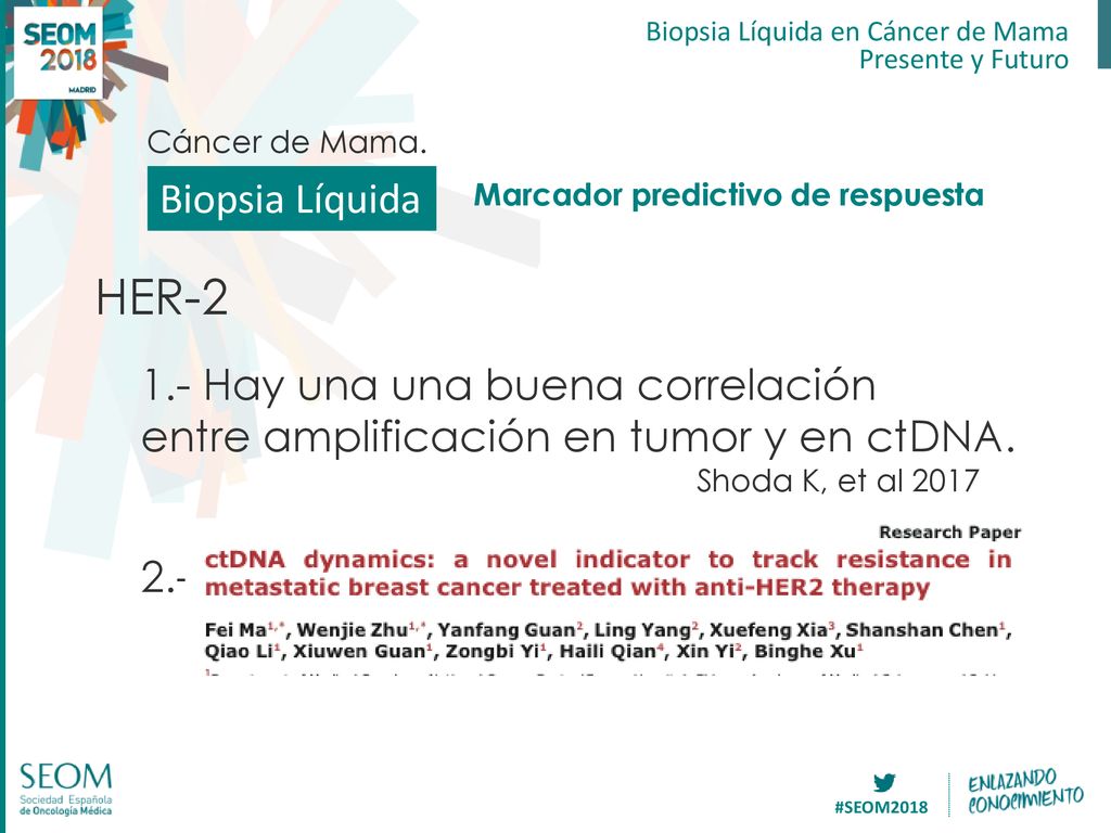 HER-2 Biopsia Líquida 1.- Hay una una buena correlación